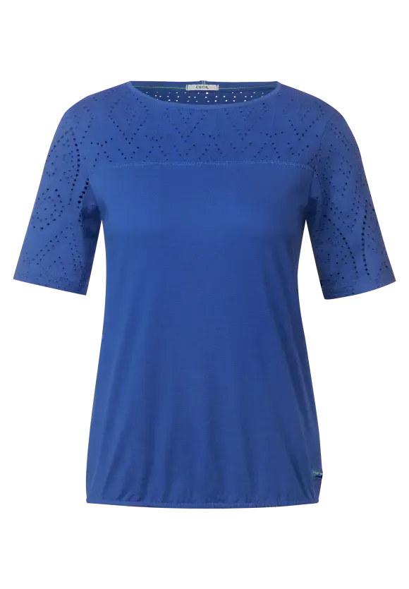 320160- Royal Jersey Lace Mix T-shirt- Cecil