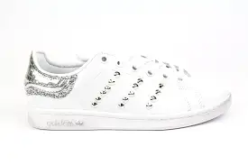 Adidas Stan Smith Silver Glitter Borchie & Cocco Laminato