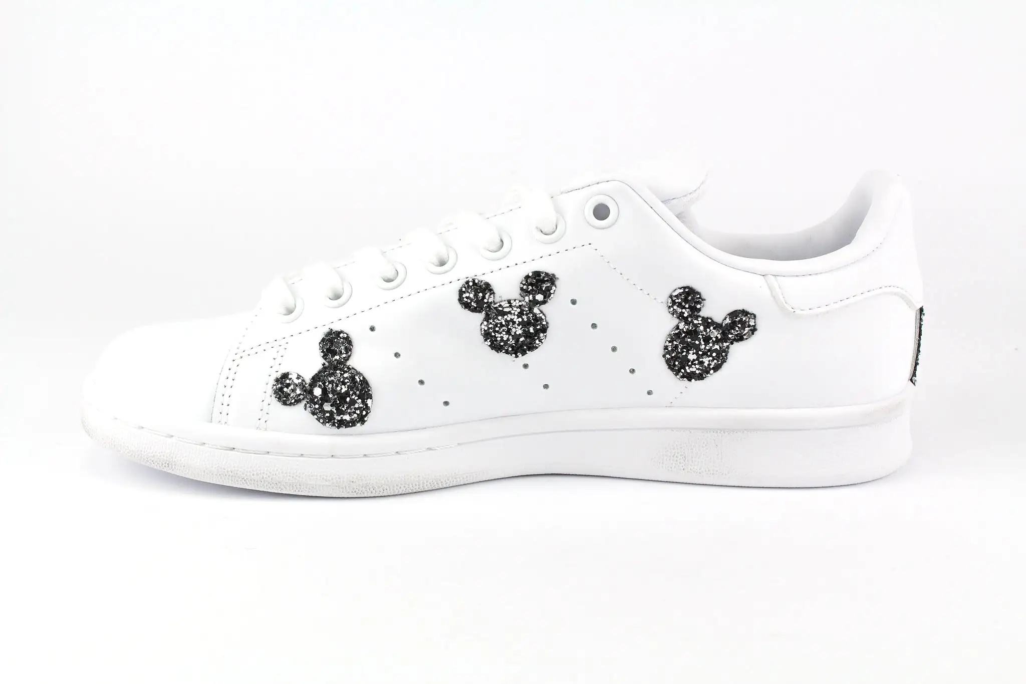 Adidas Stan Smith Topolini Black Silver Glitter & Borchie