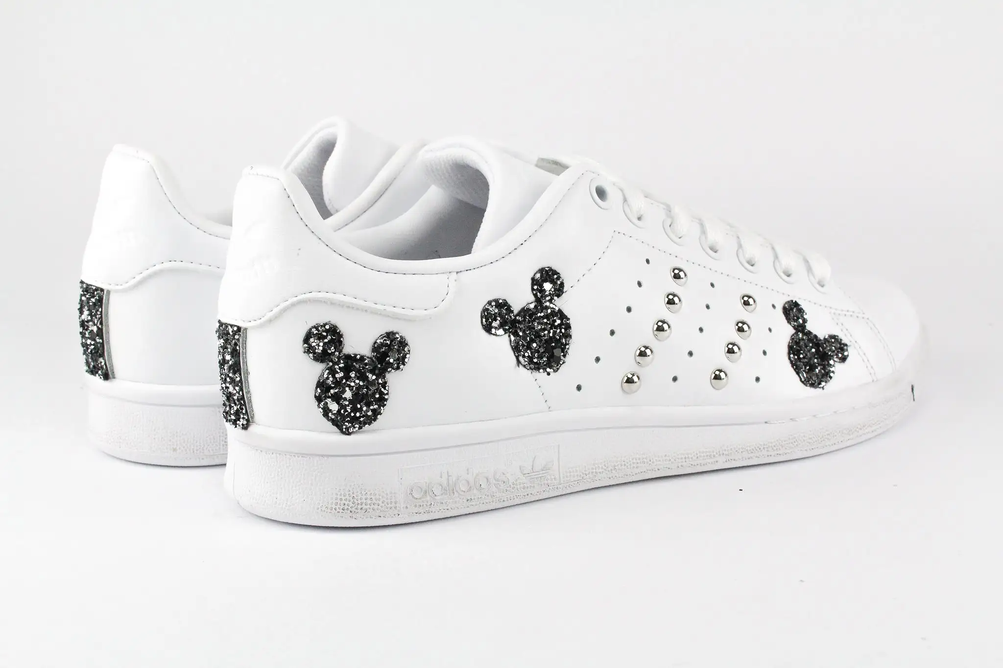 Adidas Stan Smith Topolini Black Silver Glitter & Borchie