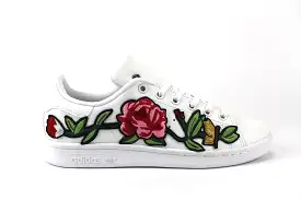 Adidas Stan Smith Total White & Ricamo Rosa