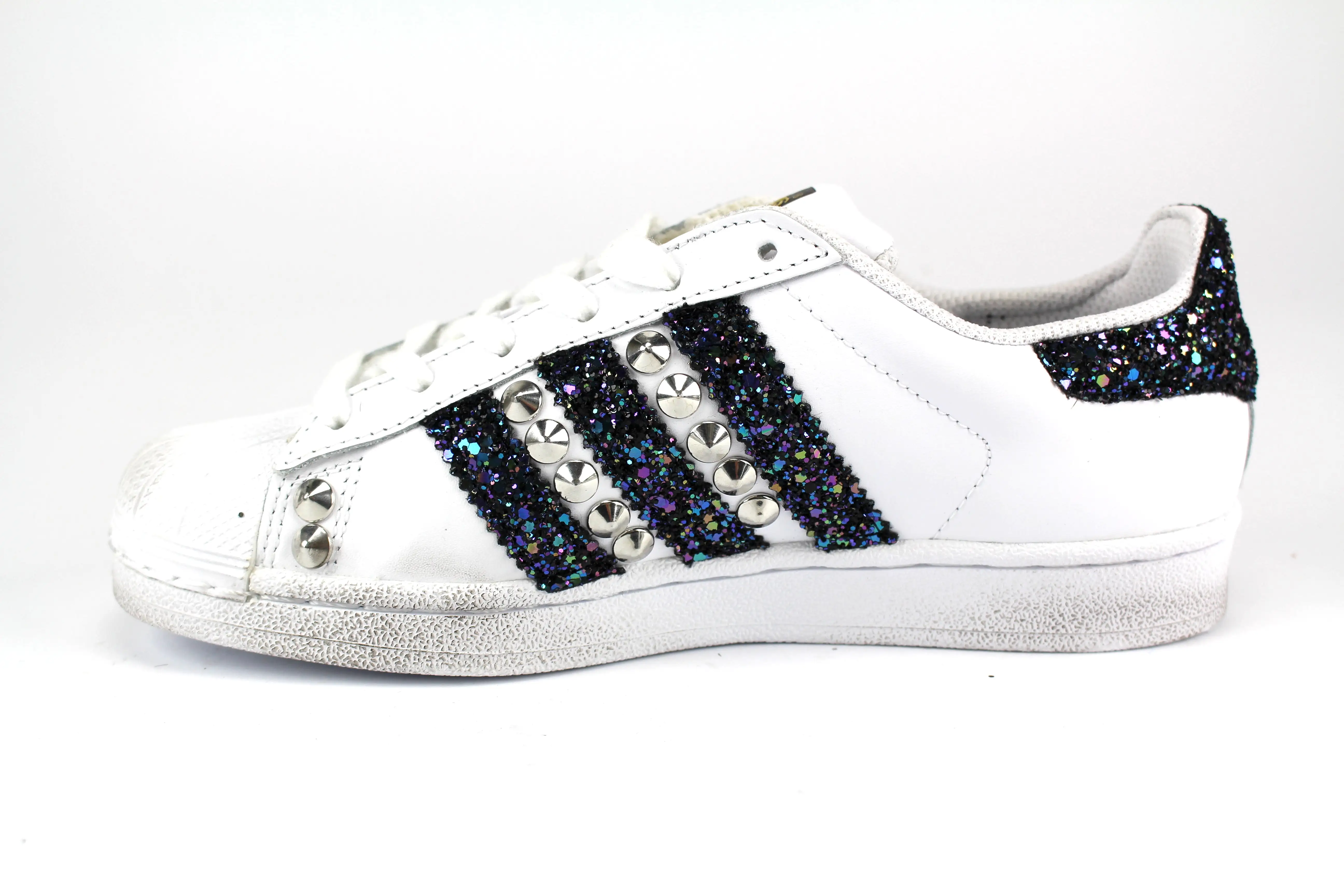 Adidas Superstar Black Iris Glitter & Borchie