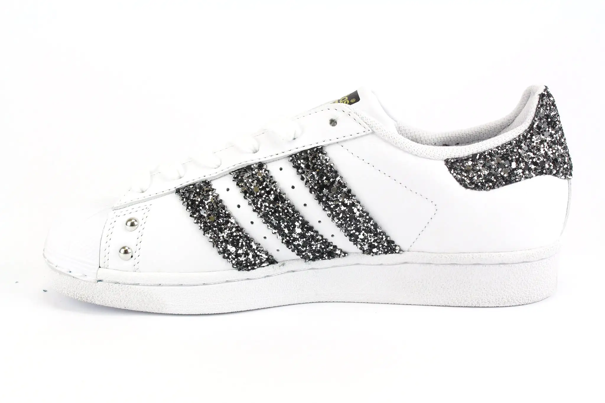 Adidas Superstar Black Silver Glitter & Strass