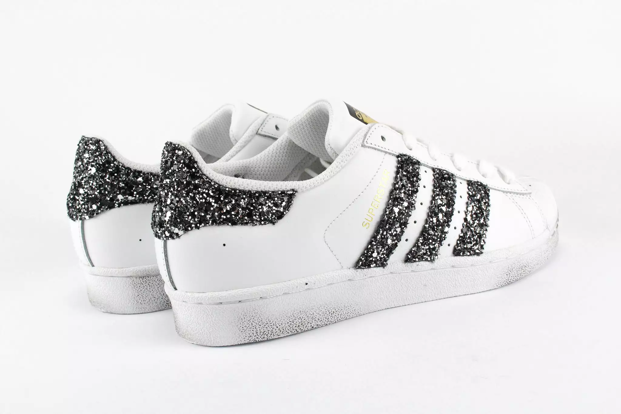 Adidas Superstar Black Silver Glitter