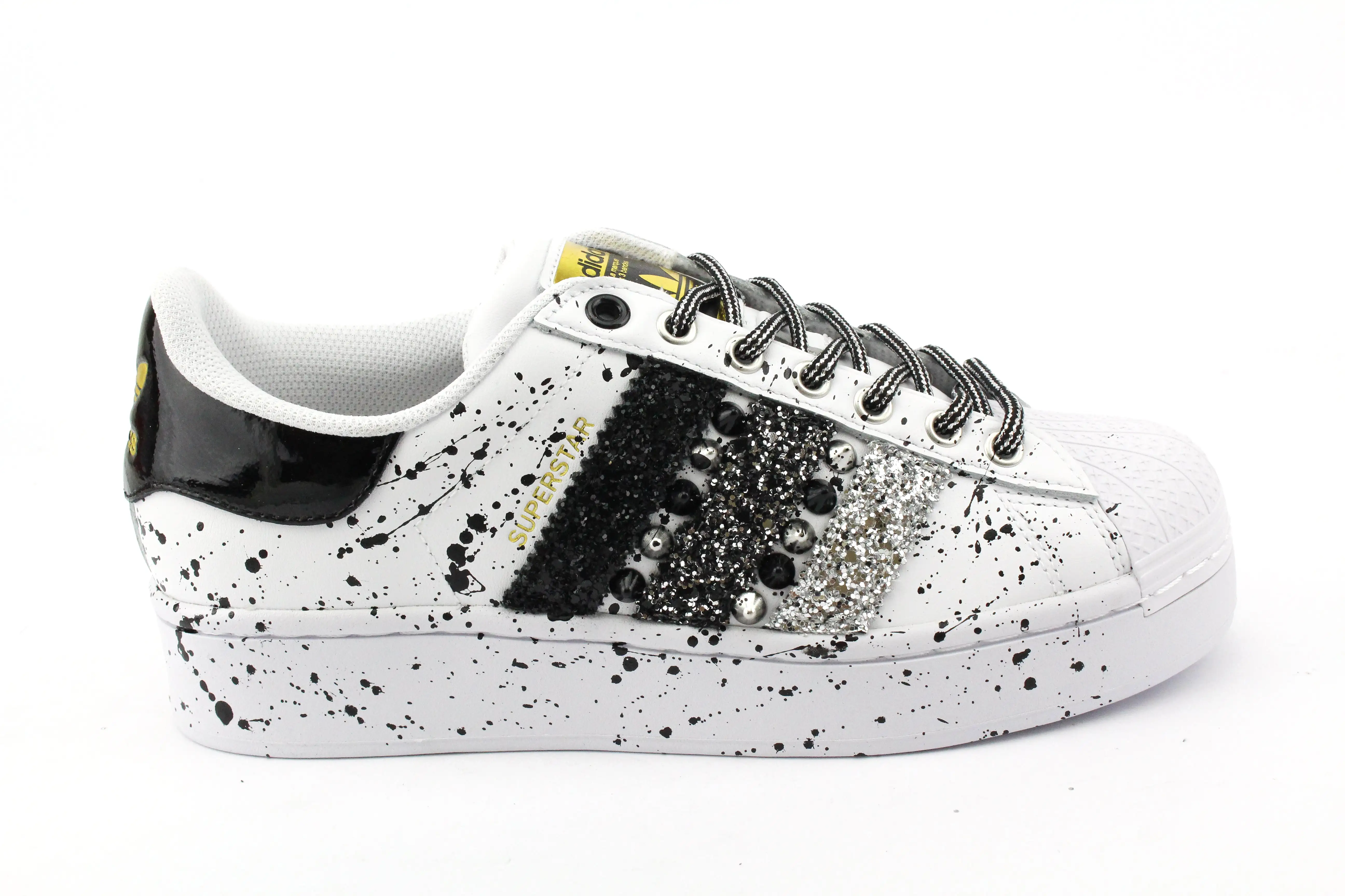 Adidas Superstar Bold Glitter Silver Borchie & Vernice