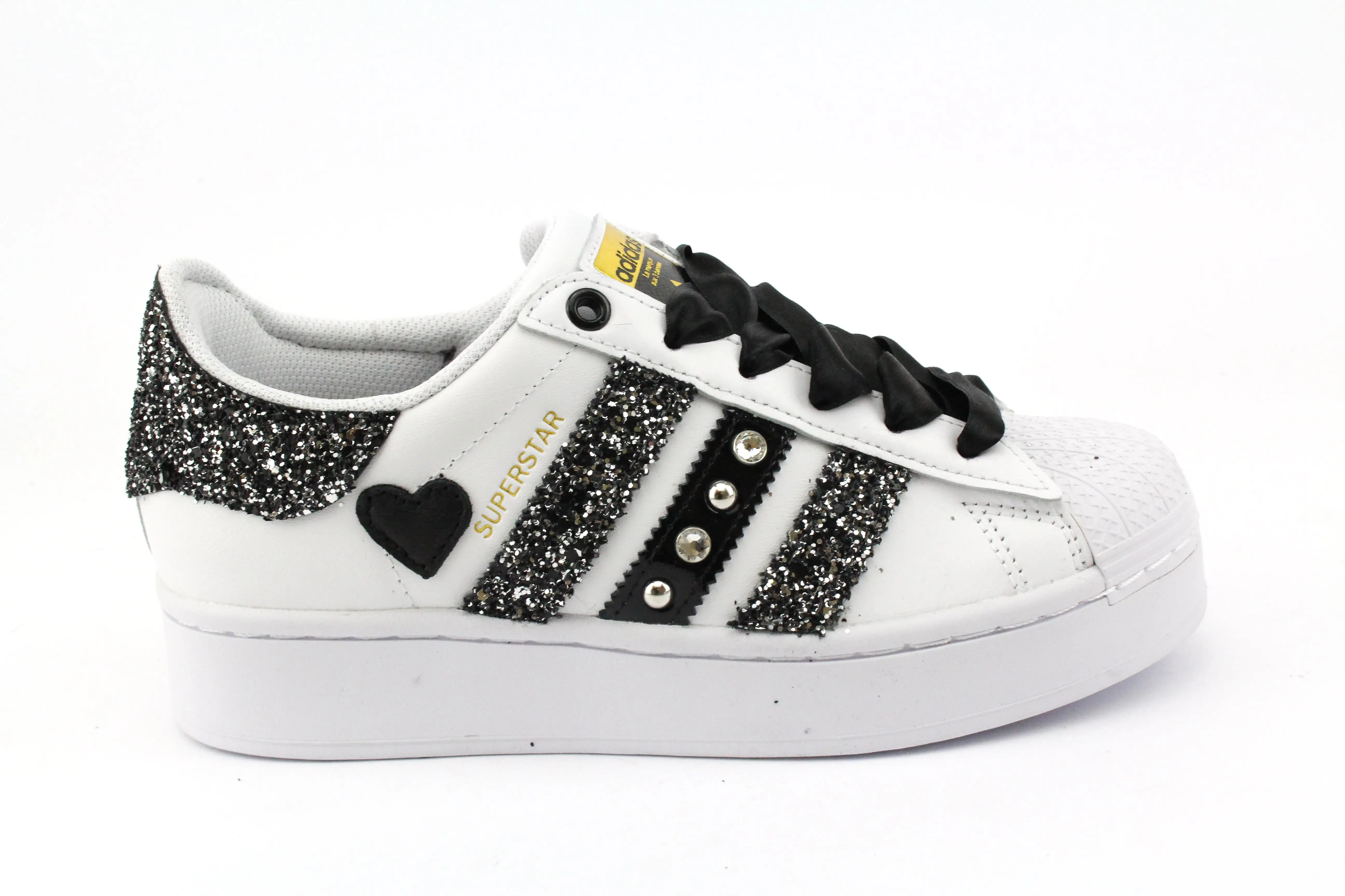 Adidas Superstar Bold Glitter Strass & Lacci Raso