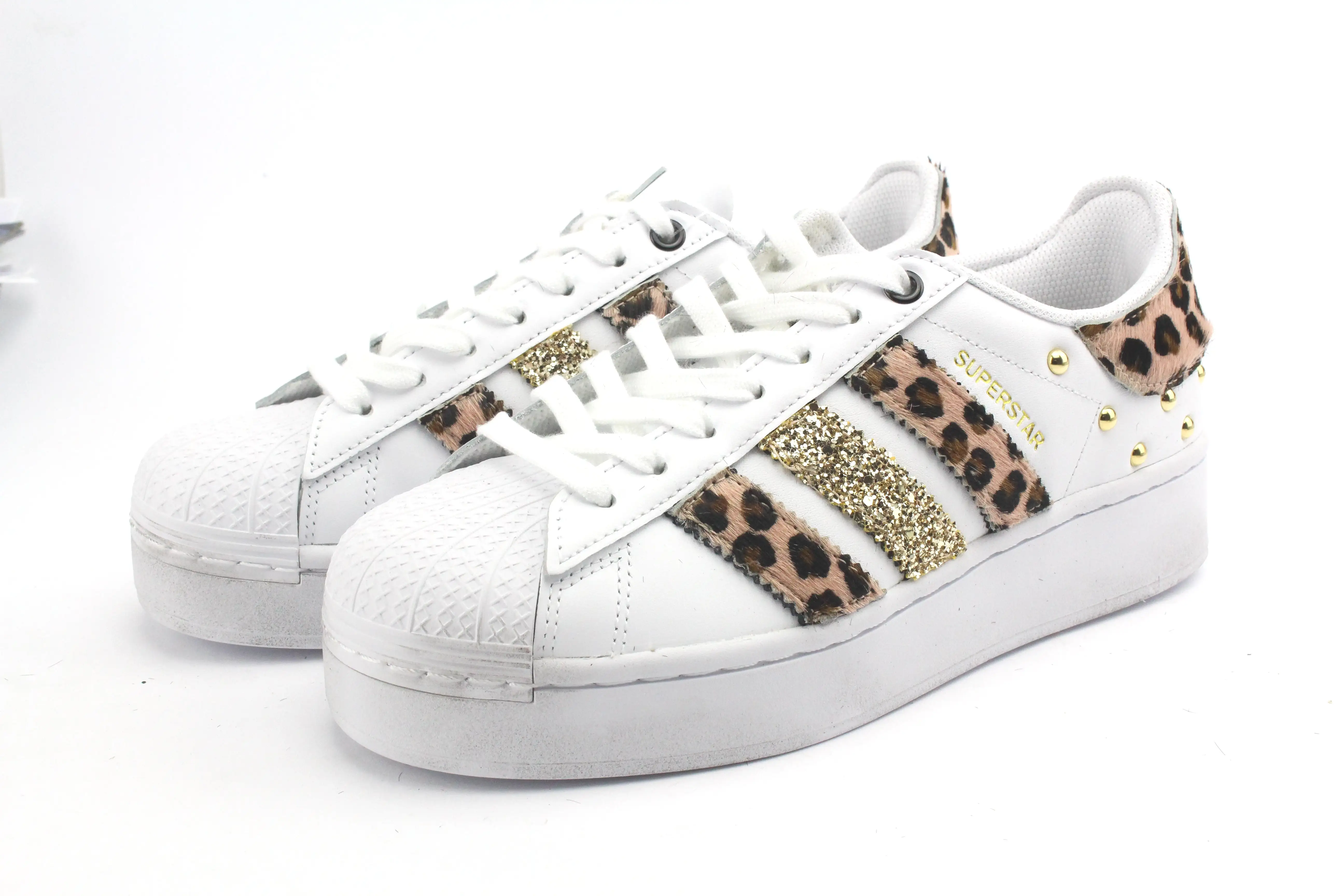 Adidas Superstar Bold Maculate Rosa Glitter & Borchie oro