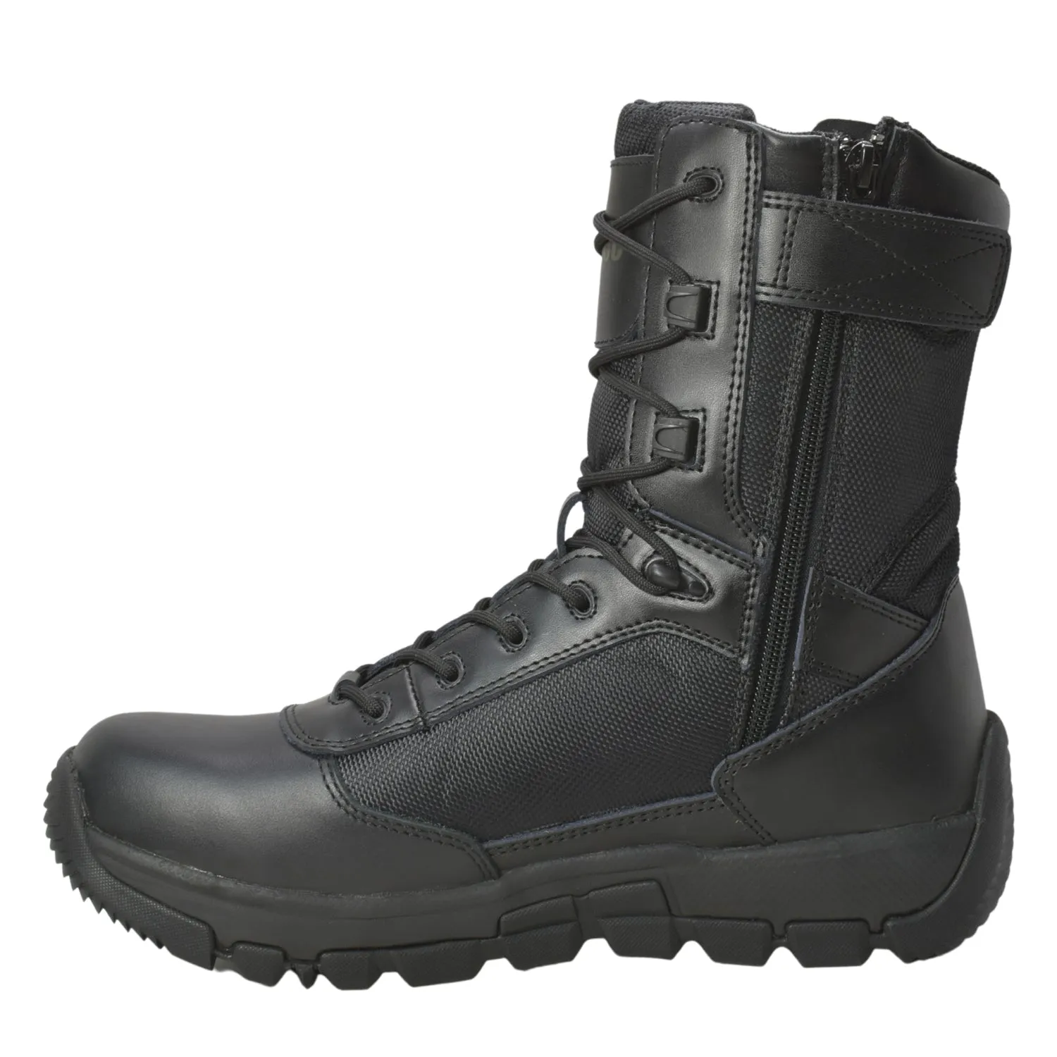 AdTec Mens 9in Side Zipper Waterproof Black Military Boots