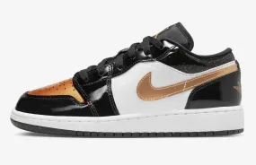 Air Jordan 1 Low SE GS Gold Toe Black Metallic Gold White DR6970-071