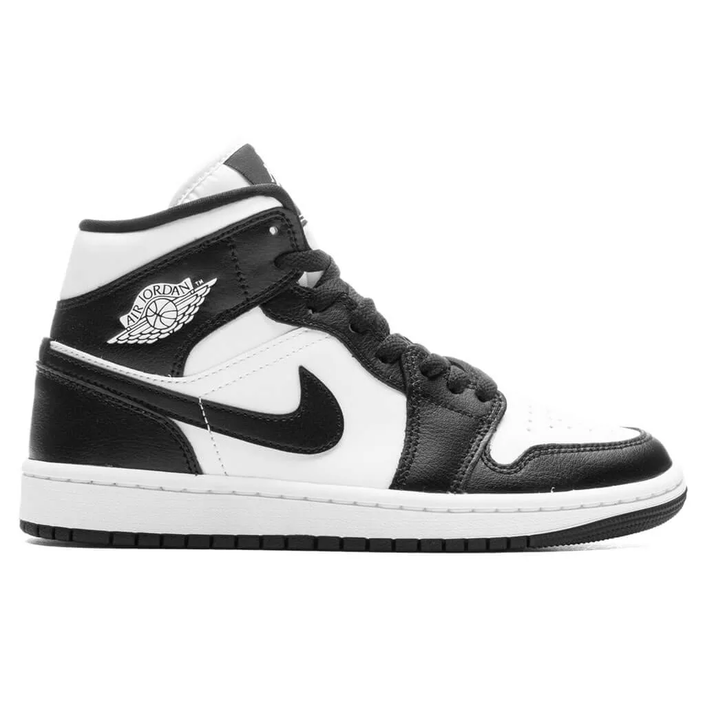 Air Jordan 1 Mid Women's - White/Black/White