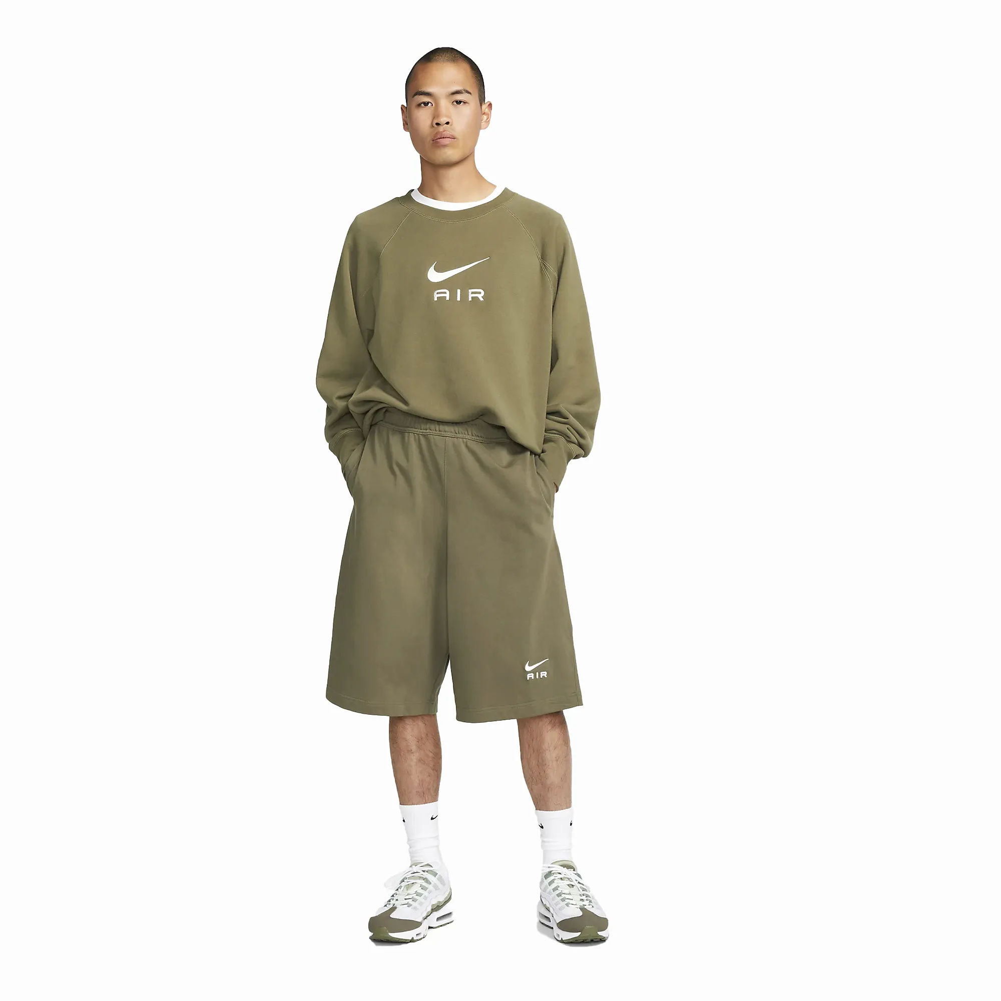 AIR OVERSIZED FLEECE SHORTS 'MEDIUM OLIVE/PHANTOM'