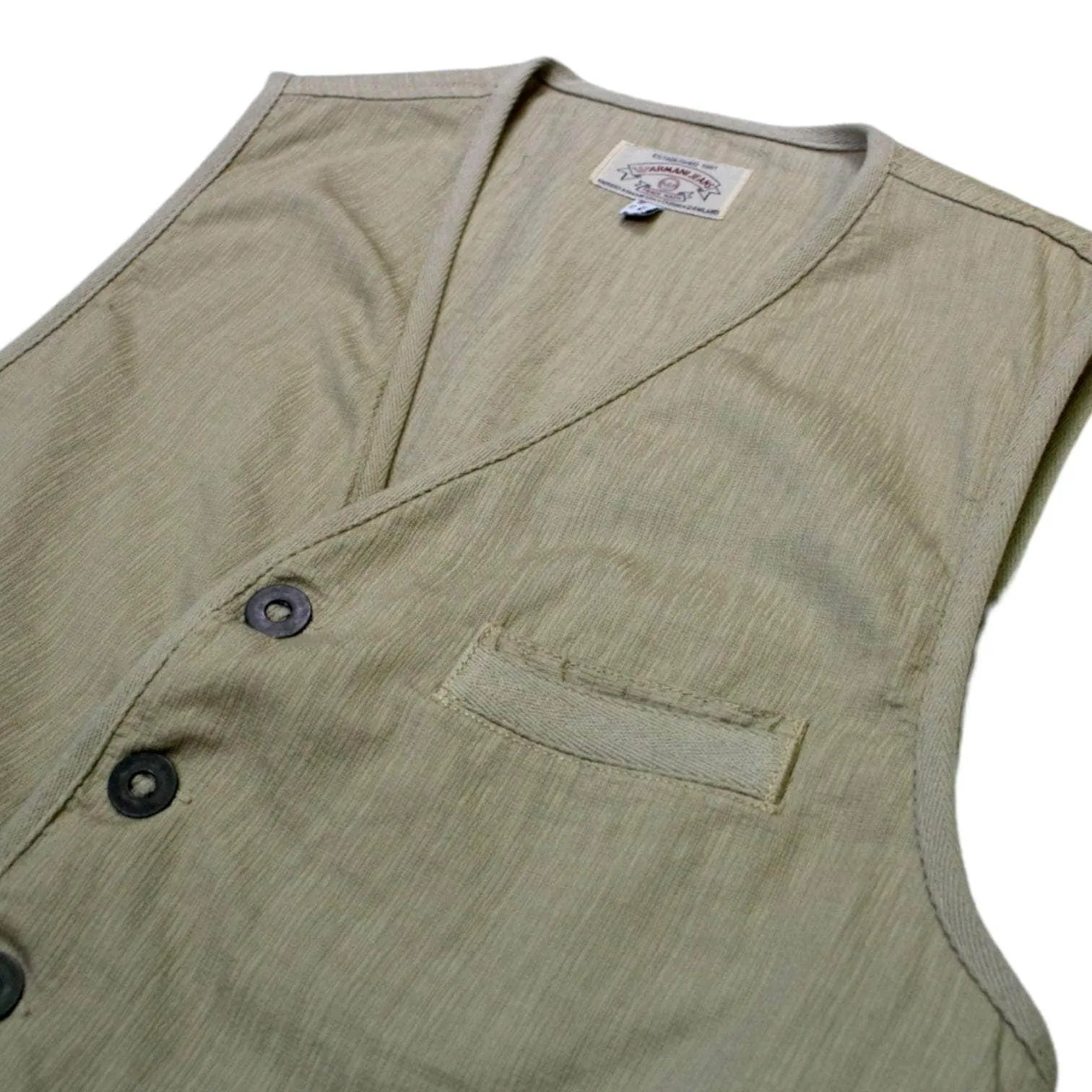 Armani Jeans Cream Textured Cotton Waistcoat