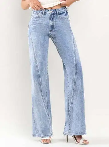 Asymmetrical Wide Leg Jeans