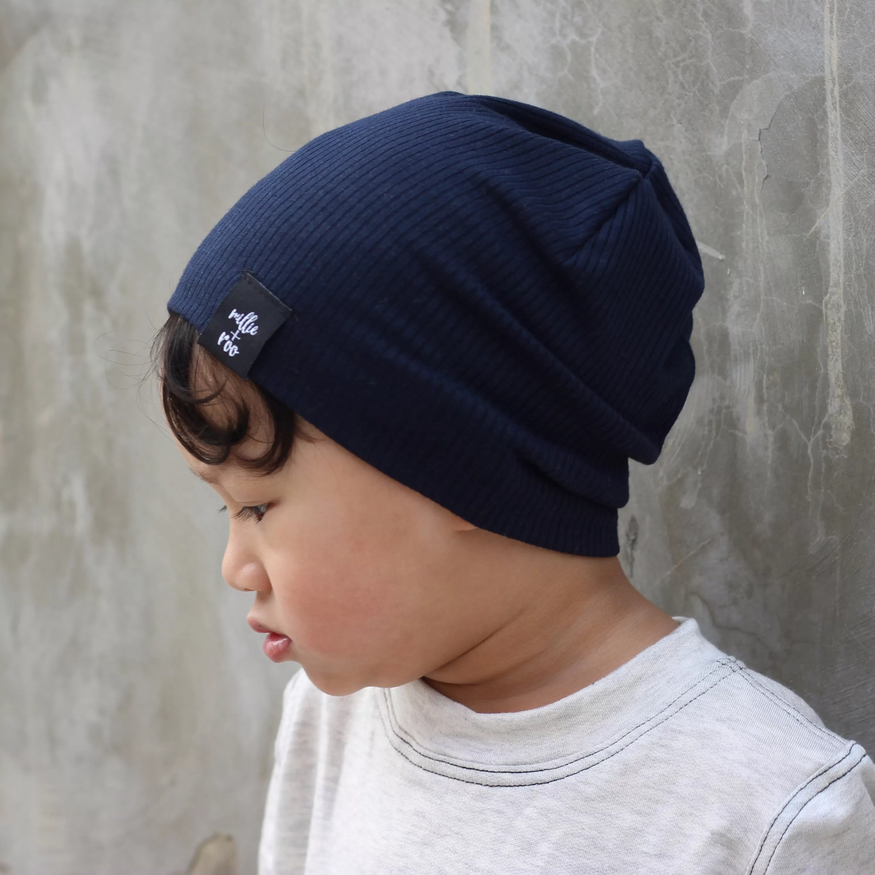 BEANIE- Navy Rib