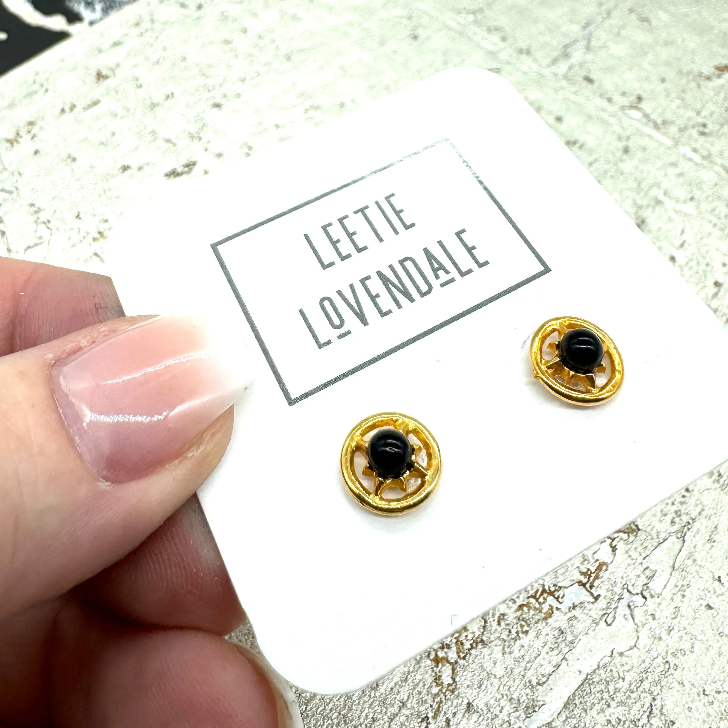 Black Compass Deadstock Earrings *Final Sale