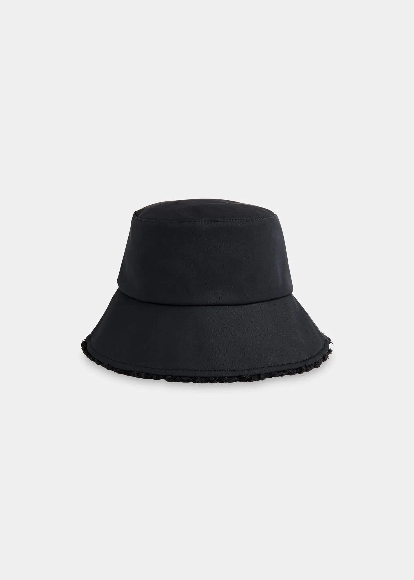 Black Reversible Borg Bucket Hat