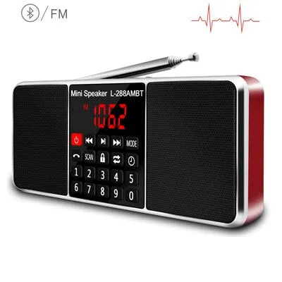 Digital Portable Radio AM FM Bluetooth Speaker Stereo MP3 Player