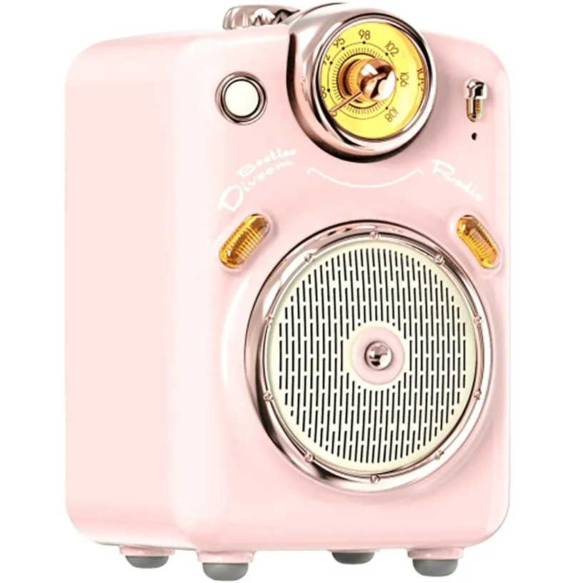 Divoom Fairy-Ok Bluetooth Speaker with Microphone Retro Style Pink