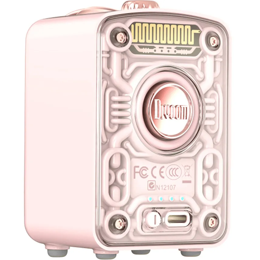 Divoom Fairy-Ok Bluetooth Speaker with Microphone Retro Style Pink