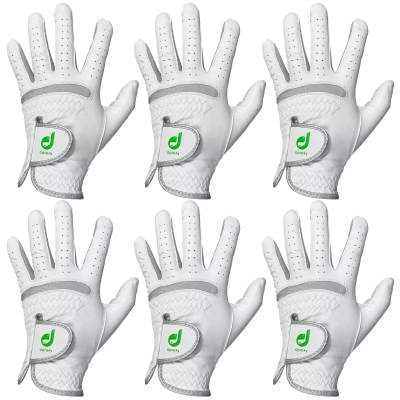 Dprofy Pro Cabretta Leather Golf Gloves 4 Units Package