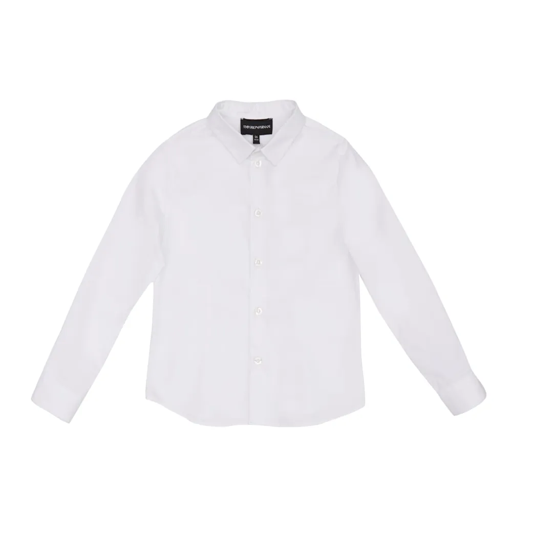 Emporio Armani Boys Linen Dress Shirt_8N4CJ9