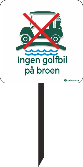 Golfskilt Ingen golfbil p broen