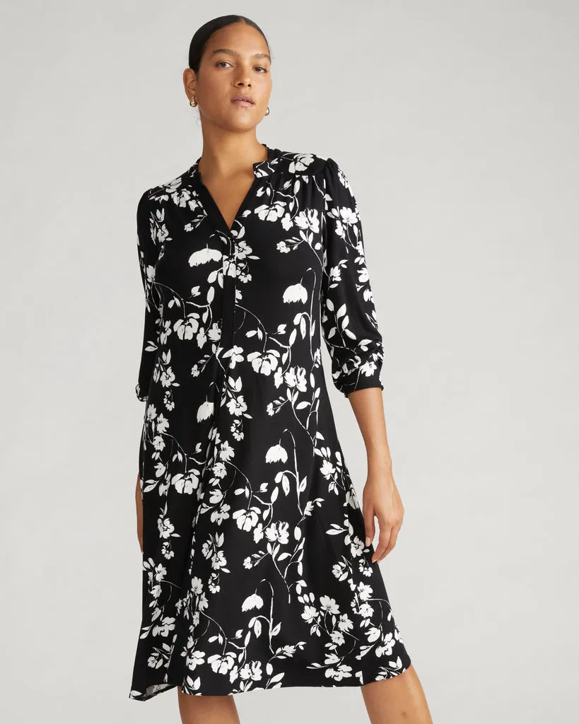 Gramercy Liquid Jersey Dress - Moonlit Garden Print