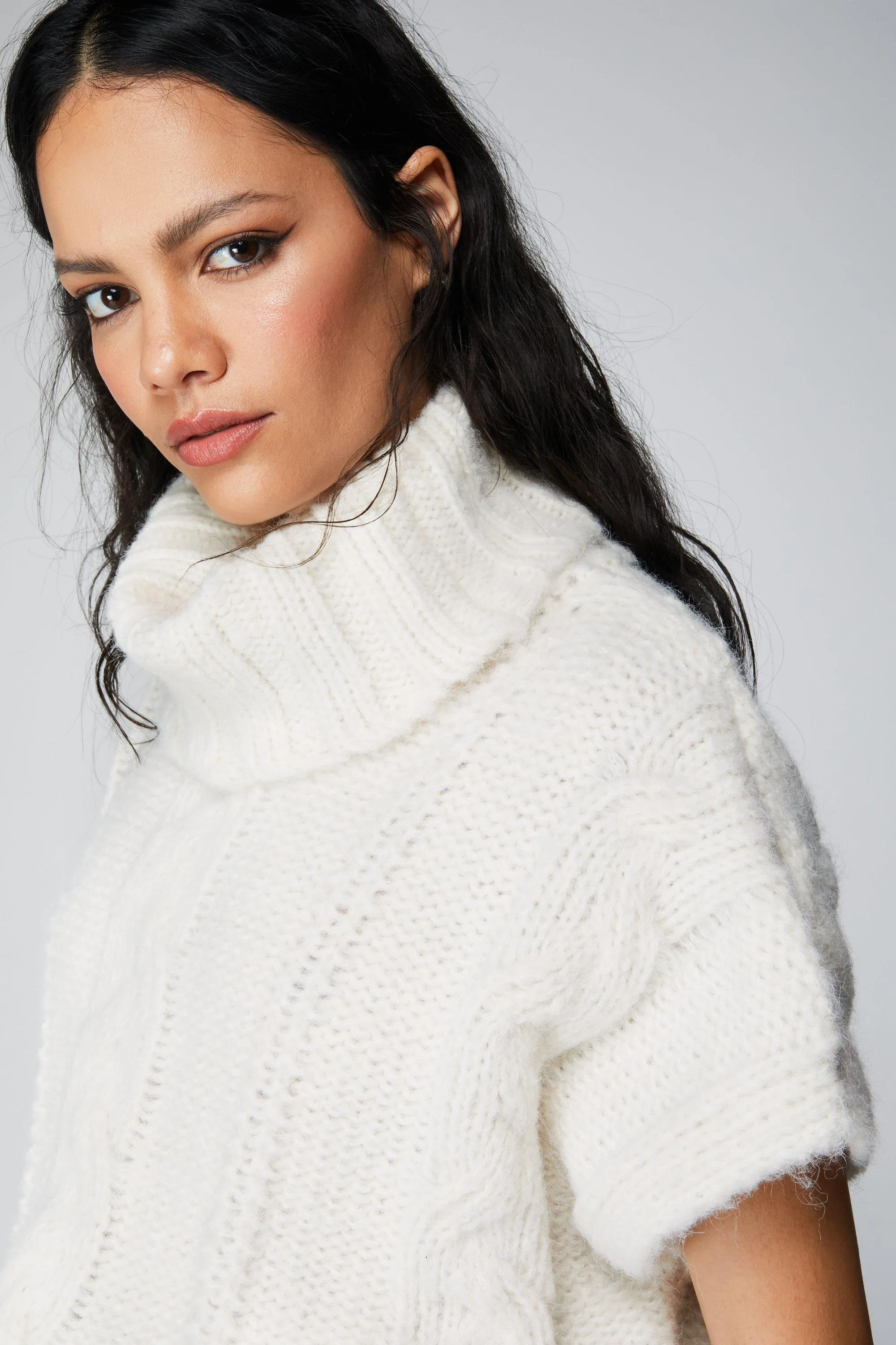 Jumpers & Cardigans | Cable Knit Funnel Neck Jumper Vest | NastyGal