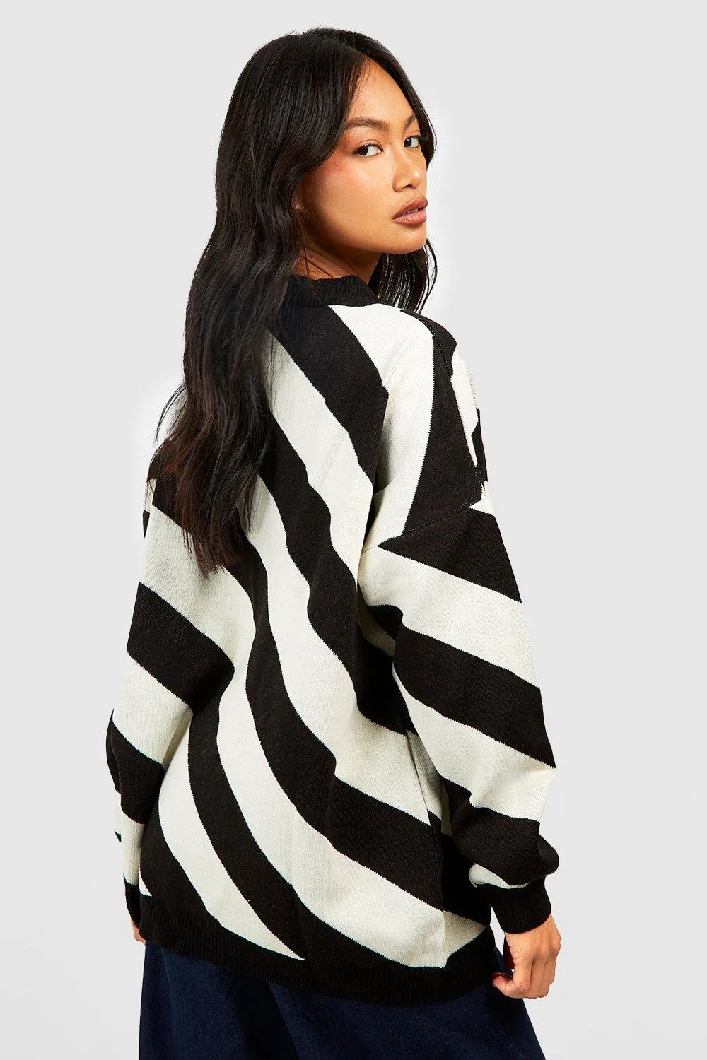 Jumpers & Cardigans | Diagonal Stripe Jumper | boohoo