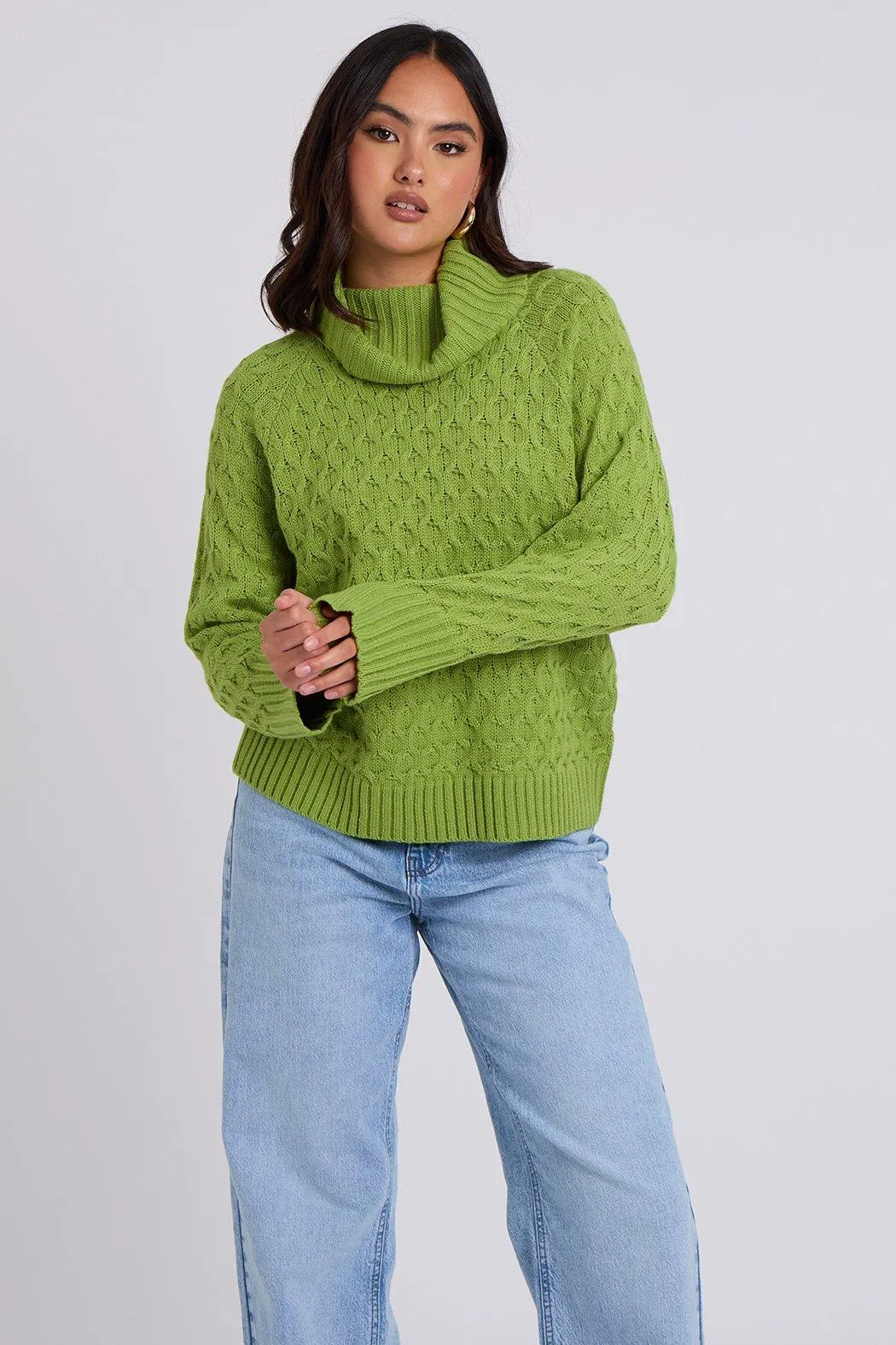 Jumpers & Cardigans | Honeycomb Cable Roll Neck Jumper | Urban Bliss