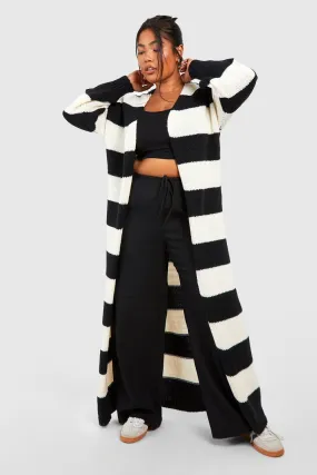 Jumpers & Cardigans | Plus Maxi Stripe Cardigan | boohoo