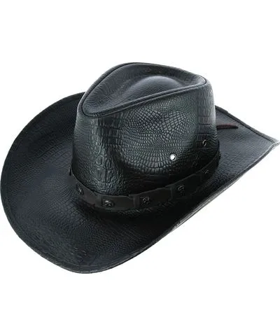 Kenny K Men's Crocodile Print Western Hat