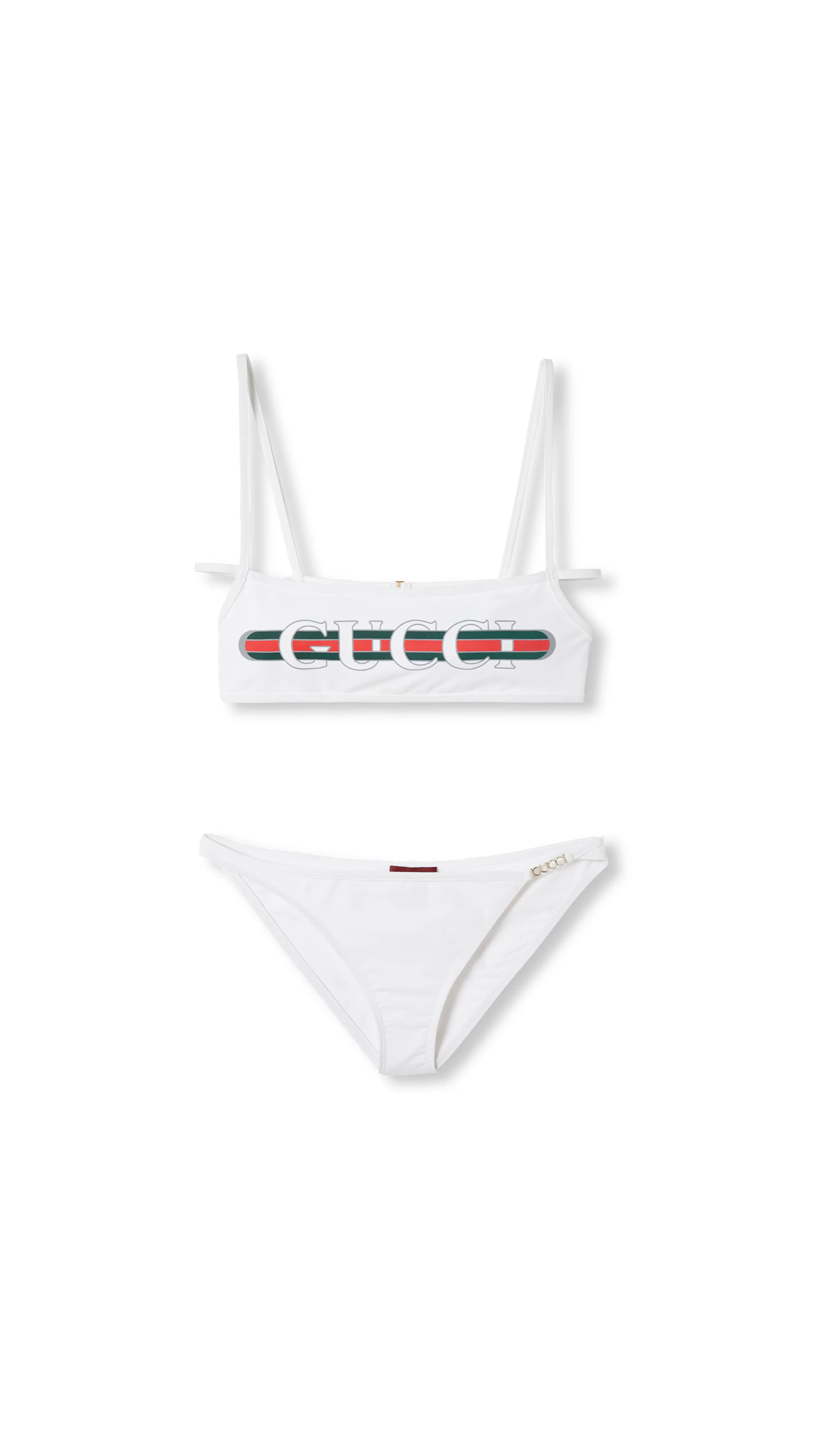 Logo Stretch Jersey Bikini - White