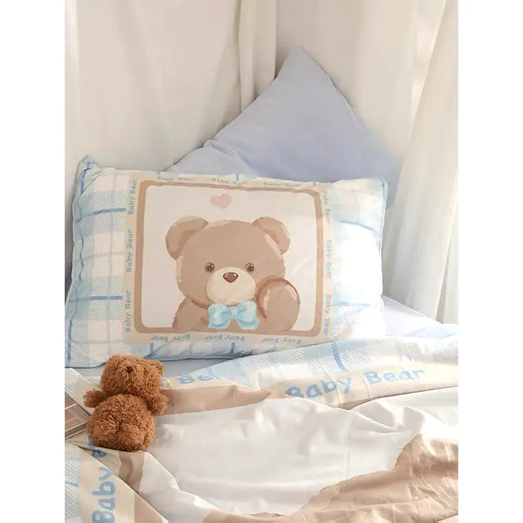 Morning bear milky fleece bedding set soft