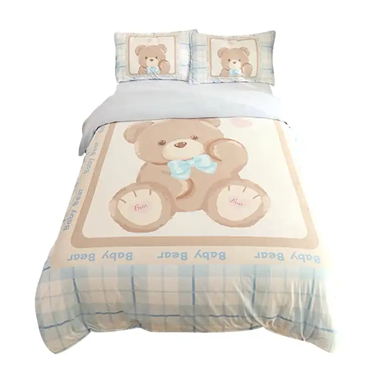 Morning bear milky fleece bedding set soft