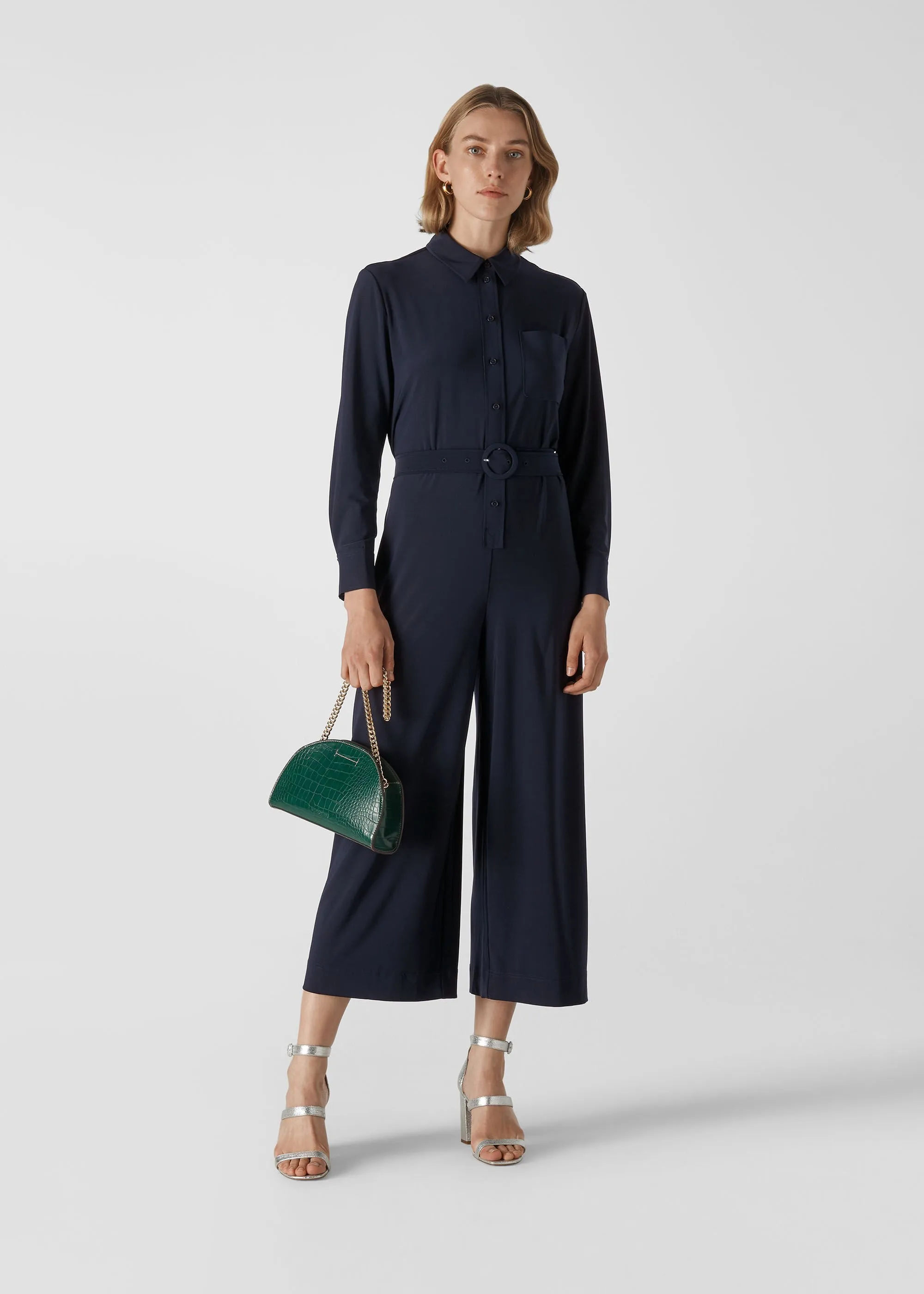 Navy Tailored Jersey Jumpsuit