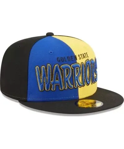 New Era Men's NBA Black/Royal Golden State Warriors Pop Front 59FIFTY Fitted Hat