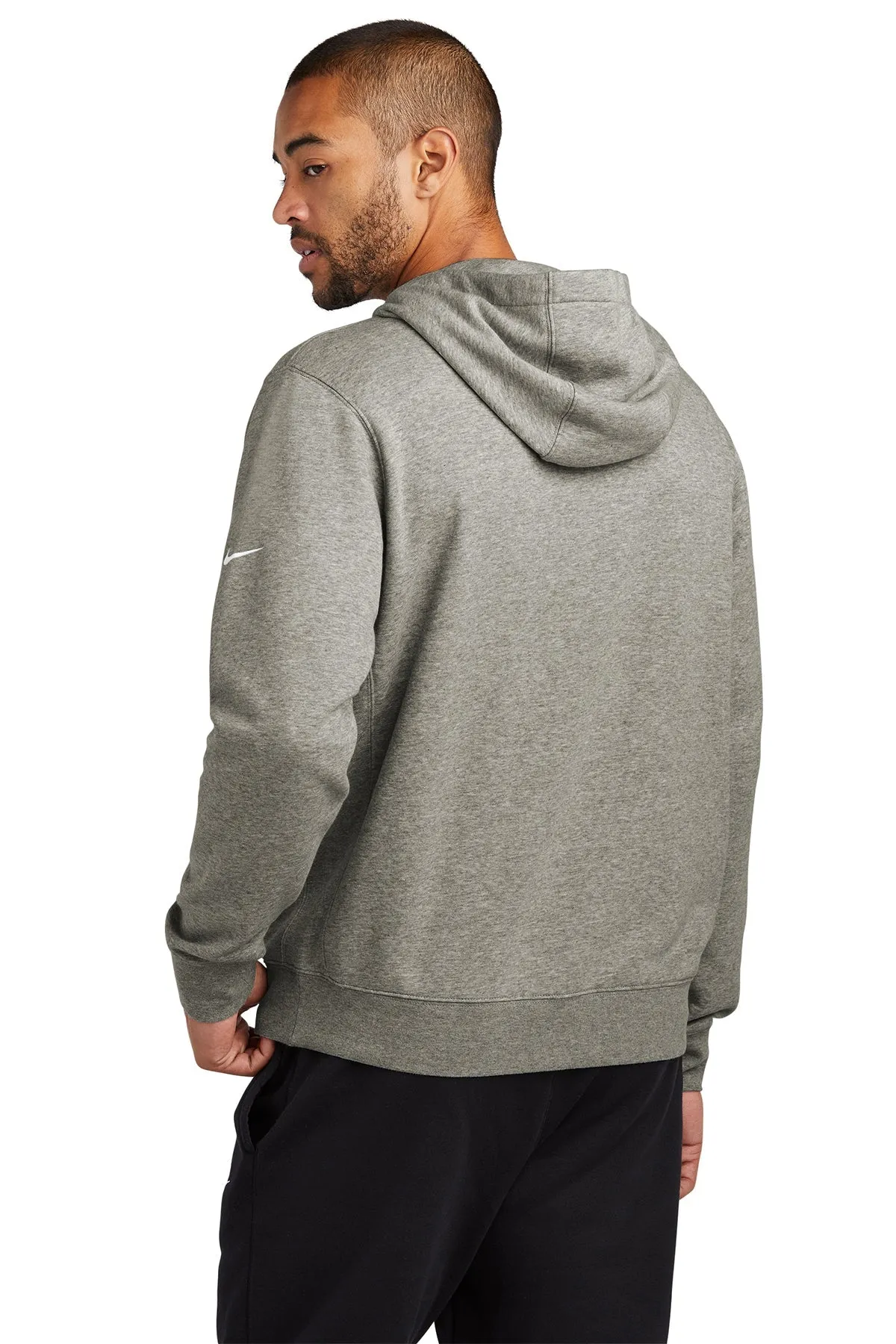 Nike Club Swoosh Customized Hoodies, Dark Grey Heather