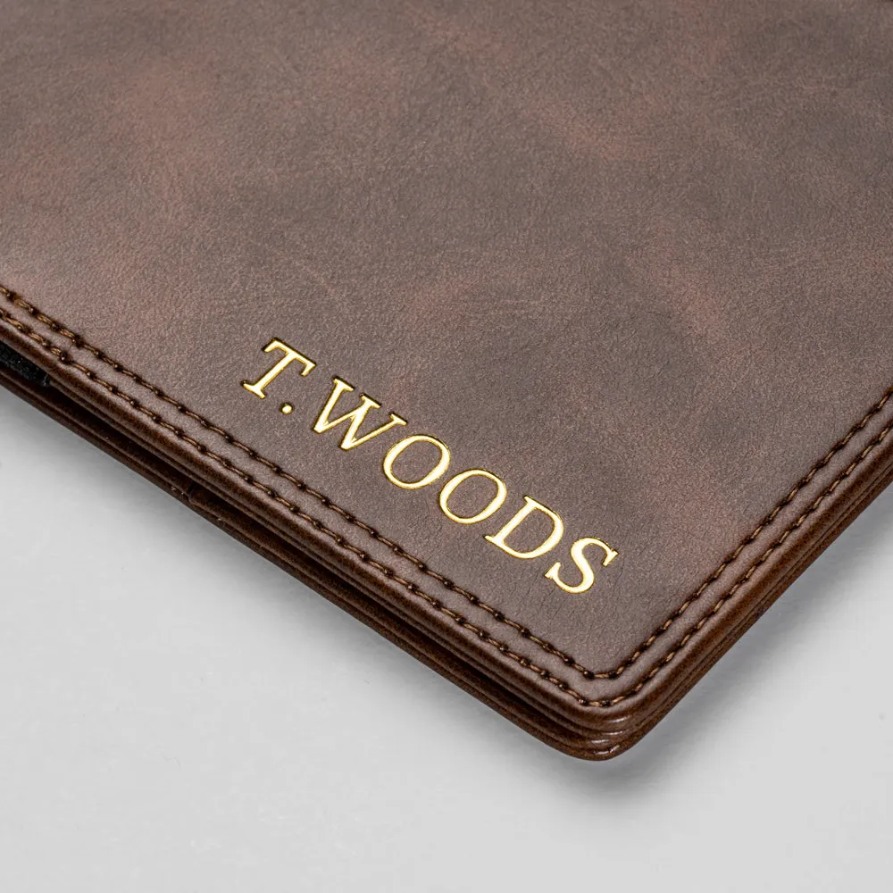 Personalised Premium Golf Scorecard Holder (Brown)