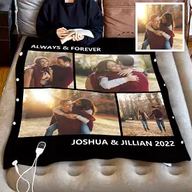 Personalized Heated Blanket Custom Photo Fleece Electric Blanket