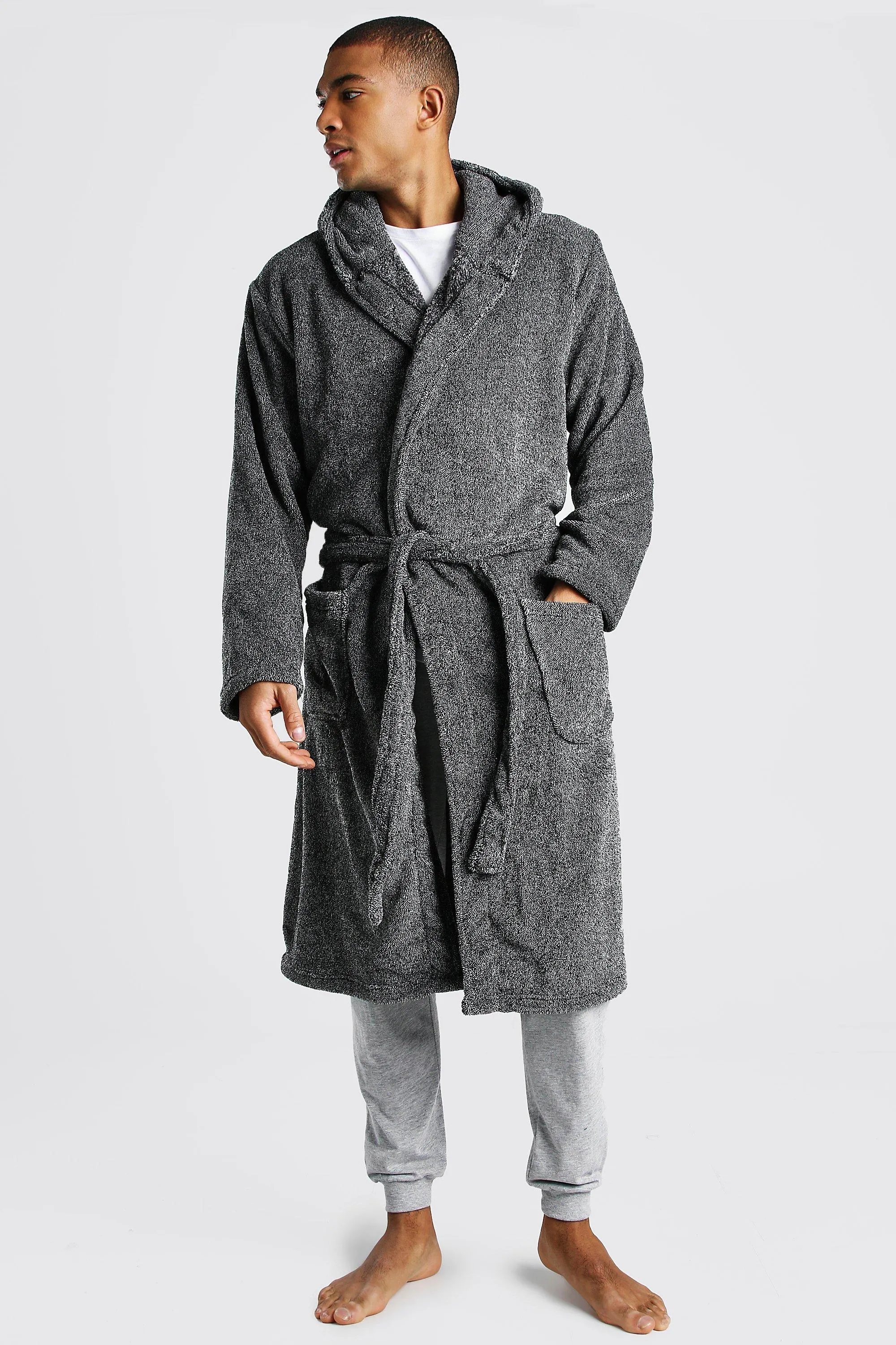 Plain Hooded Dressing Gown