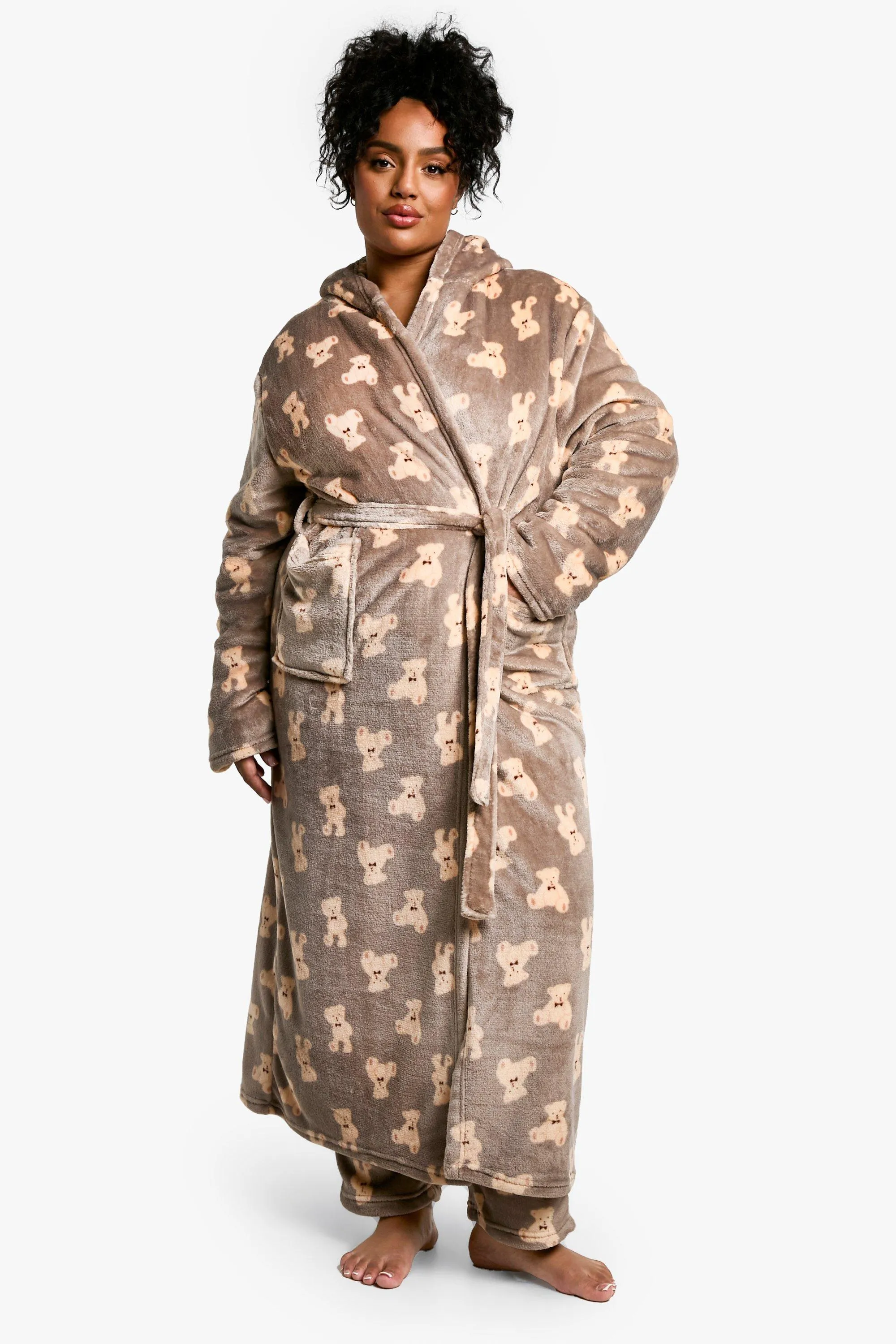 Plus Bear Fleece Maxi Dressing Gown