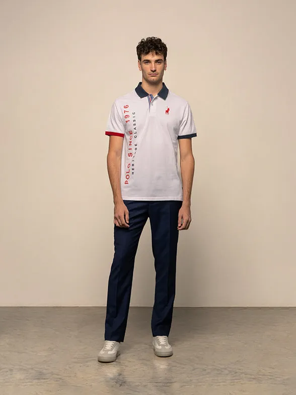 Polo 0041464 Mens Ss Hd Printed Golfer White