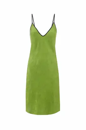 Pyjama Slip Dress In Olive