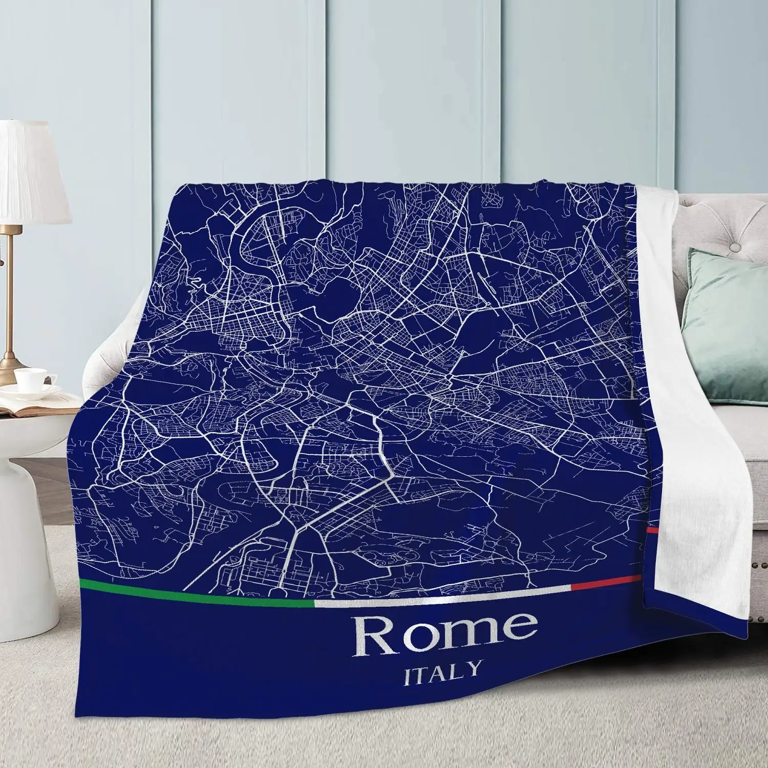 Rome City Map Fleece Blanket