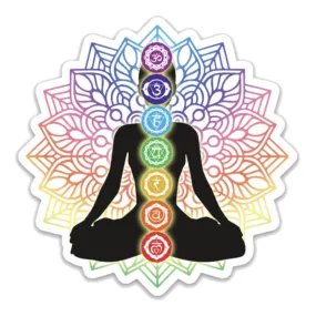 Seven Chakra Lotus Mandala Sticker 3.5