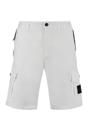 Stone Island Compass Motif Patch Cargo Shorts