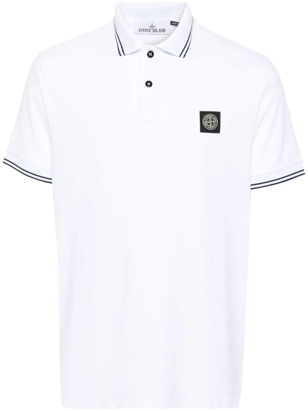 Stone Island - Polo en coton white Compass