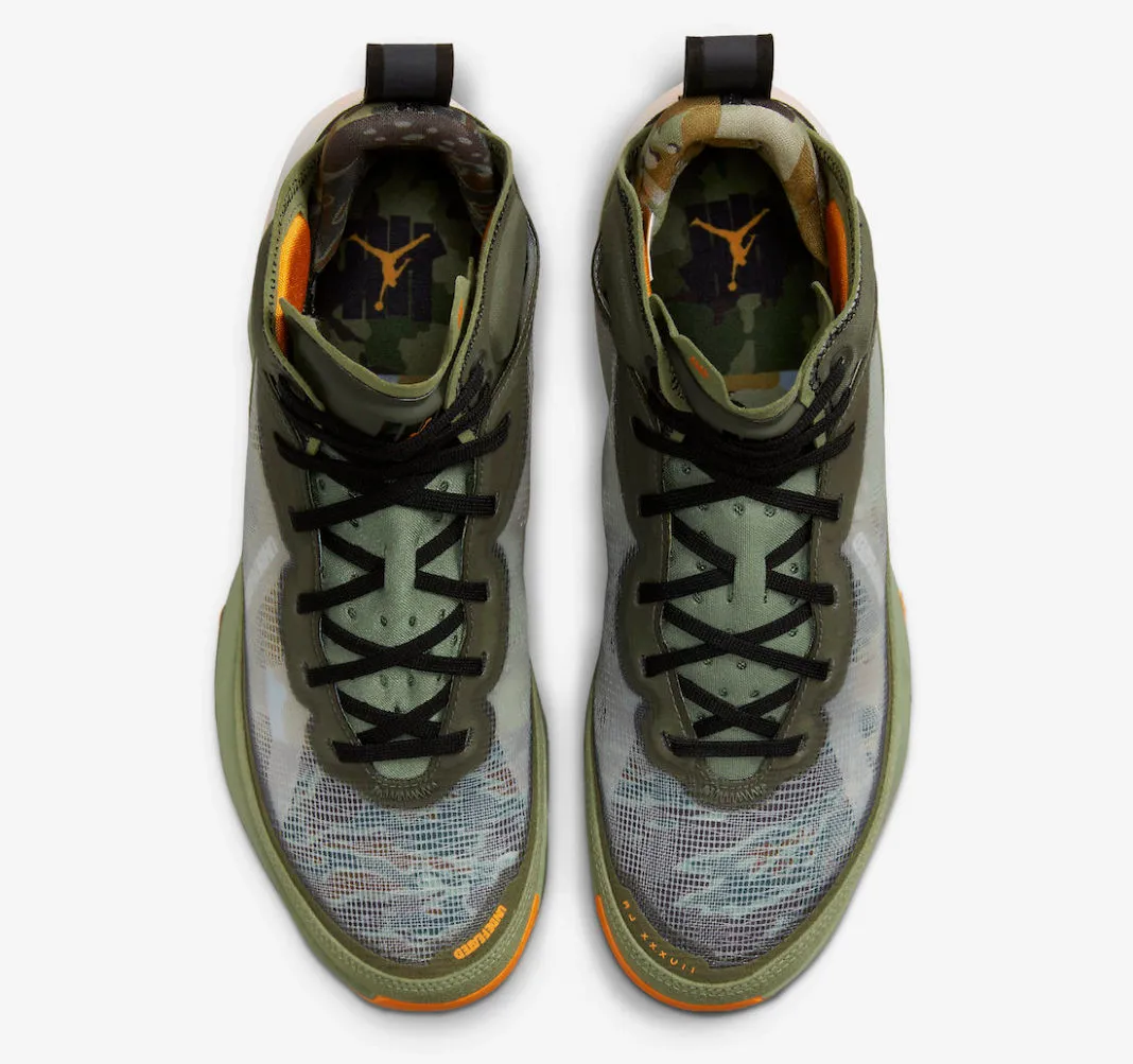 Undefeated x Air Jordan 37 Oil Green Orange Khaki DV6255-300