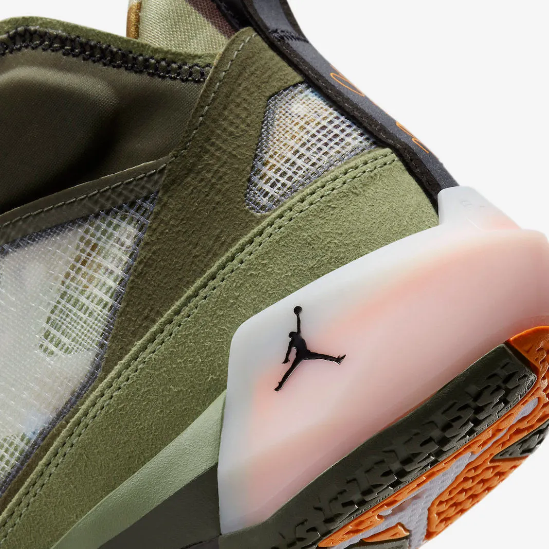 Undefeated x Air Jordan 37 Oil Green Orange Khaki DV6255-300